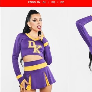 Dolls Kill Purple and Yellow Cheer Skirt